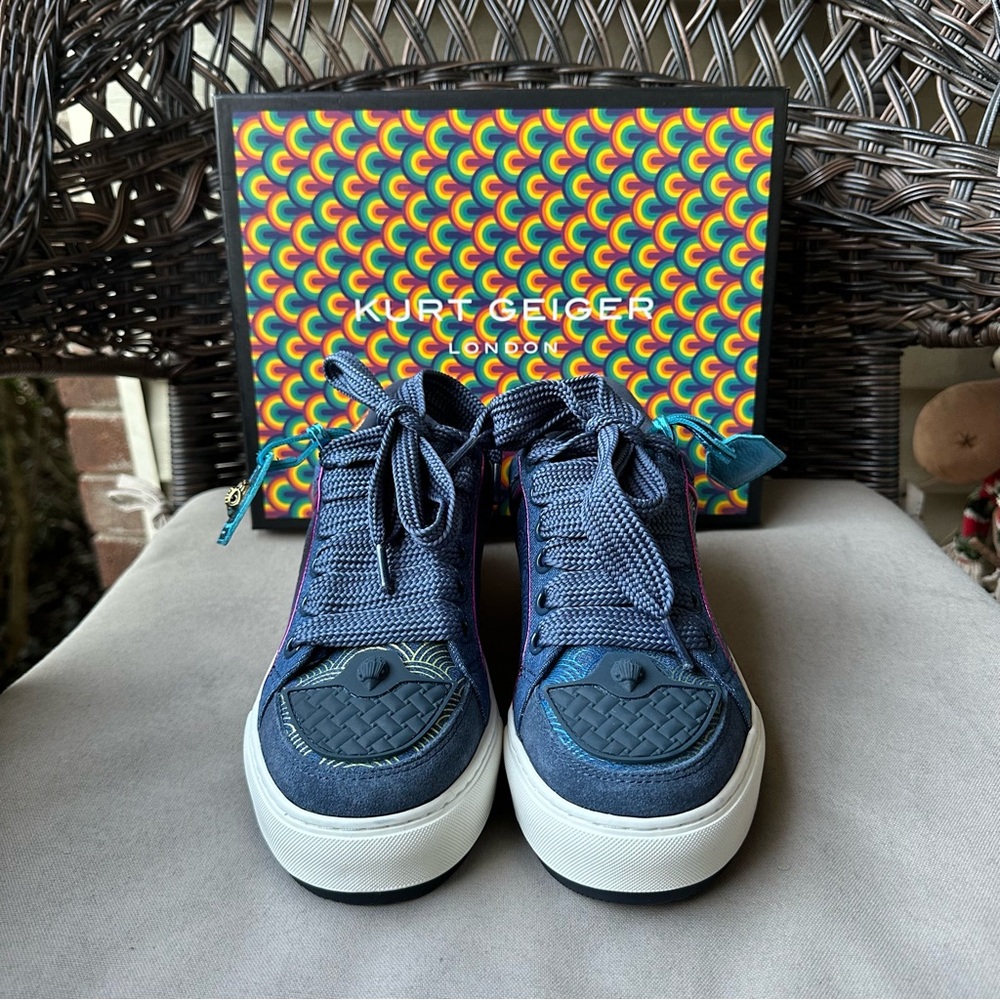 Kurt Geiger Southbank Blue Other Fabric Leather Sneakers US 9 EUR 40 - Picture 5 of 15